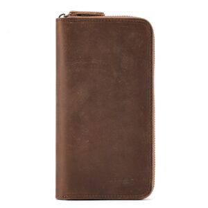 Business retro long rfid large capacity clutch bag Men’s leather money clip men’s wallet