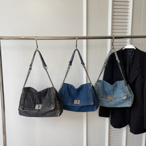 Women’s Large Capacity Denim Tote Summer Fashion Chain Crossbody Shoulder Bag