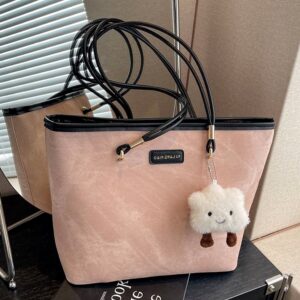 Large Capacity Tote Women, Stylish Casual Shoulder Bag, Spacious Work Bag With Zipper Closure, Perfect For College,