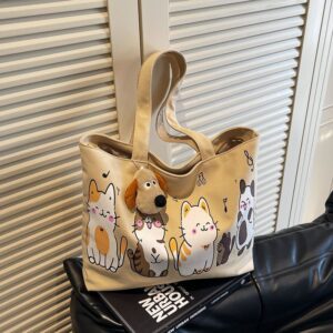 Korean 2026 Spring New Lazy Wind Large-capacity Canvas Female Shoulder Student Literary And Simple Tote Bag Tide
