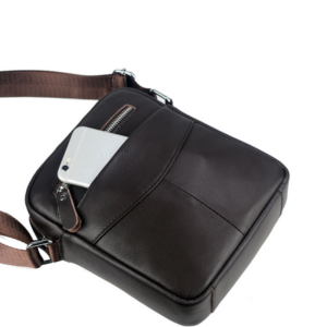 Niu Captain Men’s Top Layer Cowhide Business Casual One shoulder Crossbody Portable Mobile Phone Cashier Sports Small