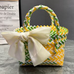 New Plastic Handbag Woven Gift Basket Beach Bag For Women
