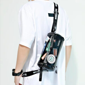 Crossbody Men New PU Women’s Fashion Brand All Match Bucket Letter Badge Cylindrical Single Shoulder Bag For Women