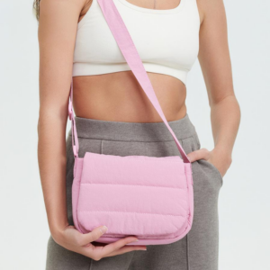 Women’s Bags New nylon cloth small square for women niche design quilted wide shoulder strap crossbody bag simple