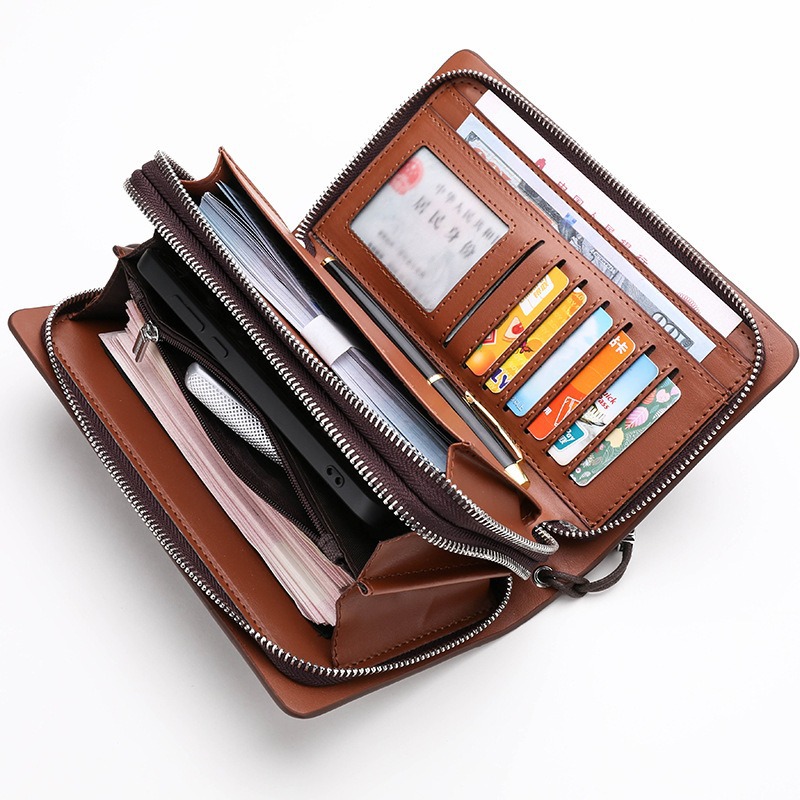 Cross-Border Double Zipper Business Commuting Large Capacity Clutch Men's Bag - Image 5
