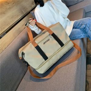 New travel large capacity boarding luggage dry wet separation shoe compartment bag, business trip fitness and sports