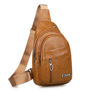 Crossbody Genuine Leather Korean Fashion Casual Chest Outdoor Portable Shoulder Sports Phone Men’s Waist Bag