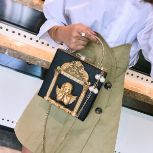 Handbag Small Women’s Baroque Angel Embossed Tote Chain Case Shoulder Bag