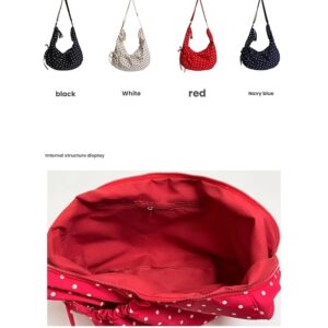 Vintage Polka Dot Crossbody Ladies Casual Hobo Shoulder Bag Daily Commute Purse