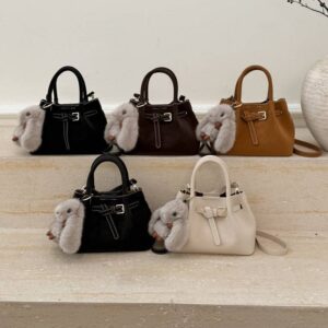 High-End Retro Style Suede Mini Tote For Women Small Handbag Simple Shoulder Crossbody Bag New Fashion