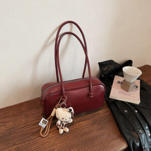 Korean Niche Bowling For Women, Autumn 2026 New Trendy Retro Underarm Bag, Large Capacity Single Shoulder Red Bag