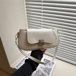 Cross-border Minimalist Niche Vintage Handbag, Flap Saddle Feminine Shoulder And Crossbody Bag, Light Luxury Solid Color