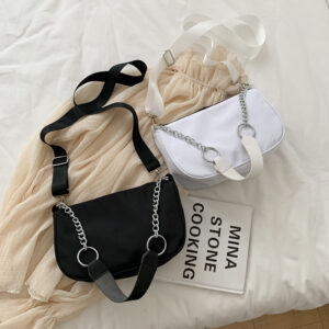 Niche Design Women’s 2026 Summer New Net Red Nylon Underarm High-end Sense One-shoulder Hand-held Chain Bag
