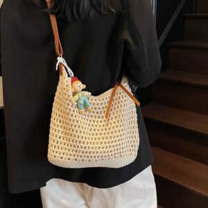 Handmade Cotton Thread Woven For Women, Summer 2026 New Casual Commuting Shoulder Bag, Vacation Crossbody Beach Bag