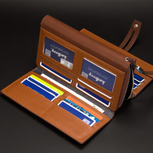 Men’s Long Clutch Wallet, Large Capacity Multi-Card Purse, Functional Wristlet Handbag For Cash, Cards & ID