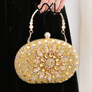 sunflower Dinner Fashionable Banquet Clutch Dress Evening Bag, Diamond Party Bag