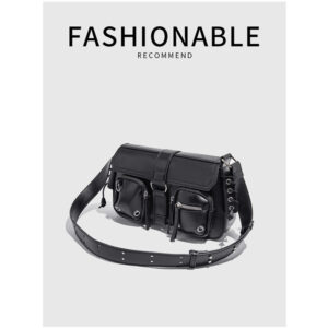 Spring And Summer New Black High End Texture Multi Pocket Motorcycle Niche Original Single Shoulder Underarm Messenger