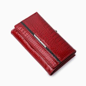 Women’s Bags Crocodile Pattern Fashion Short Wallet Ladies Patent Leather Clip High End Coin Purse Small Hand Held