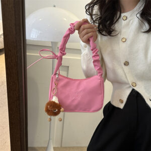 Fashion Simple Small For Women 2026 Autumn Winter New Fresh Literary Shoulder Commuter Pleated Underarm Bag