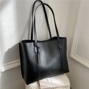 2026 New Korean-style Trendy Simple Large-capacity Soft Leather Tote Bag, Casual And Versatile Single-shoulder Bag