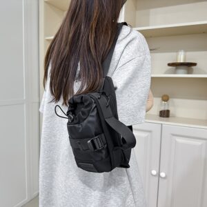 Men Women Contrast Color Utility Waist With Water Bottle Pocket Lightweight Nylon Tactical Fanny Pack For Cycling