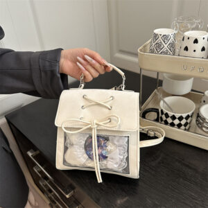 Campus Commuter Simple Large Capacity Transparent Pain Bag Handheld Backpack Student Zaku Handbag Female