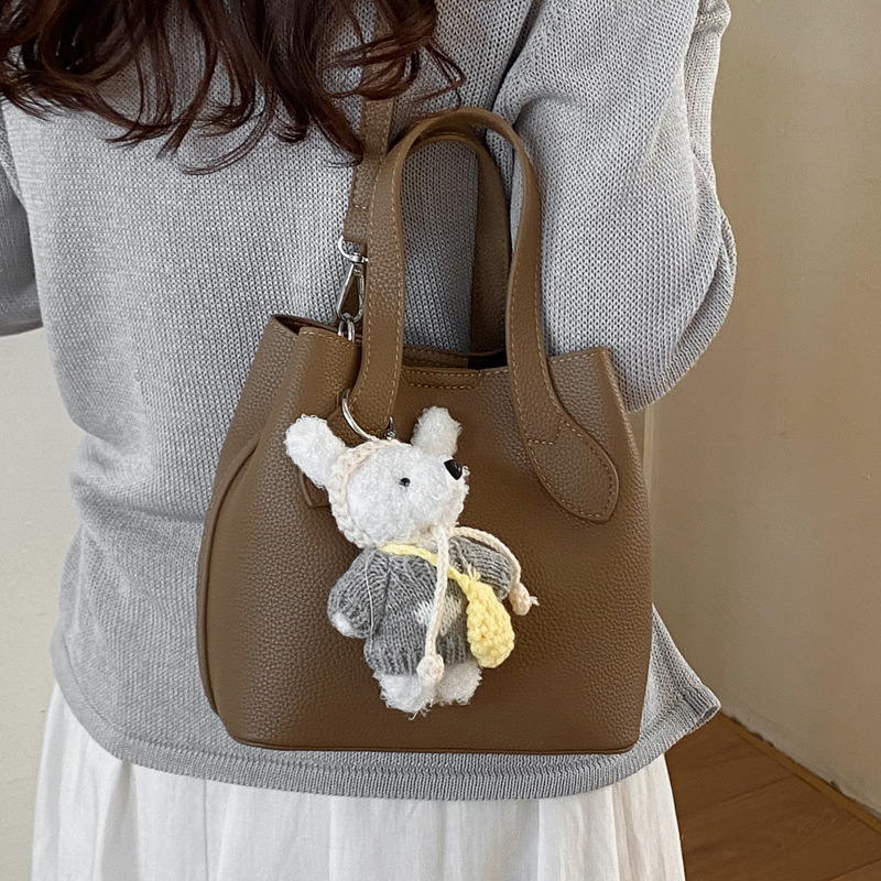 Solid Color Versatile Fashion Bucket For Women, Korean Style Shoulder Crossbody Handbag, Simple Casual Commuter Bag - Image 4