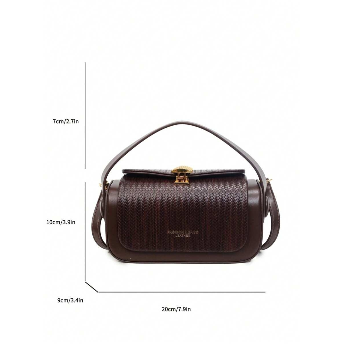 Vintage Weave Barrel Handbag Ladies Luxury Lock Design Daily Crossbody Purse - Image 3