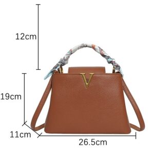 Fashion Trendy Women’s Handbag, One-shoulder, Cross-body, Business Commuting, With Scarf
