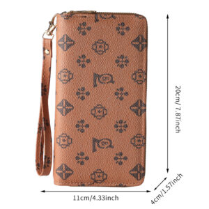 European And American Fashion Double-Layer Zipper Coin Purse, Women’s Wrist Strap Handbag, Mens Womens Bag