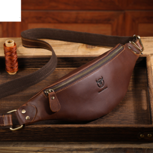 Captain Niu goods retro crazy horse waist trendy genuine leather men’s bag