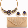 Apricot bag blue suit