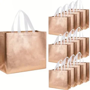1/5/10pcs Silver Reusable Gift Tote Grocery Shopping Bags Apply To Bridesmaids Birthday Wedding Bachelor Party Supplies