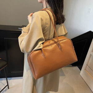 College-style Retro Briefcase For Women, Winter 2026 New Fashion Underarm Bag, Simple Large-capacity Commuter Bag