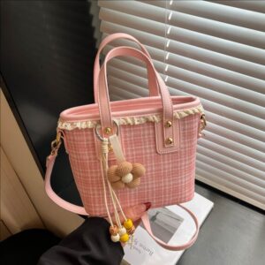Melard Plaid Handbag For Women, 2026 New Model, High Aesthetic Lace Shoulder Bag, Unique And Stylish Bucket Bag
