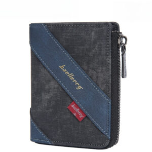 Men’s Zipper Wallet, Business Spliced Matte Faux Leather Purse, Multi-function Multi Card Slots Coin Billfold