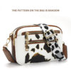 Double zipper cow white brown