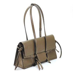 Women’s 2026 Autumn/Winter New Style Black Green Pocket Decoration Trendy Handheld Single Shoulder Underarm Bag