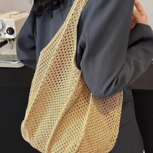 Summer Large Capacity Commuter Tote For Women 2026 New Brown Woven Fashion Underarm Bag