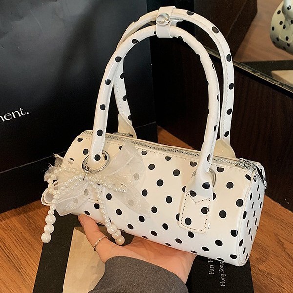 2026 New Dotty Handbag Small Tote Korean Style Trendy Pillow Polka Dot Multifunctional Crossbody Women's Bag - Image 3
