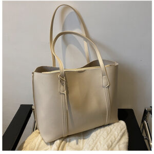 2026 New Korean-style Trendy Simple Large-capacity Soft Leather Tote Bag, Casual And Versatile Single-shoulder Bag