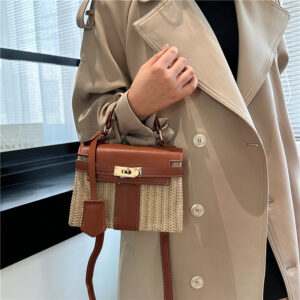 Women’s Popular Bags Women Fashion Portable Straw Rattan Beach Crossbody Single Shoulder High-end