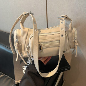 Retro Motorcycle Style Women’s 2026 Summer New Model Multi-Pocket High-Value Trendy Rivet Single Shoulder Crossbody Bag