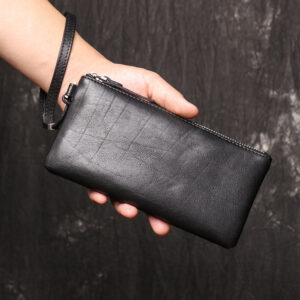 Genuine men’s handbag, women’s cowhide long zero wa, soft leather thin mobile phone bag, neutral high-end feeling