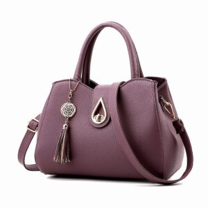 Simple Fashion Middle Aged Women’s Mom Large Capacity Tassel Handbag Shoulder Messenger Bag