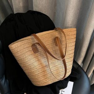 Summer Straw For Women Large Capacity 2026 New Vacation Beach Woven Bucket Bag Seaside Handheld Shopping Basket