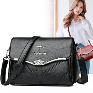 Temperament Atmospheric Messenger Women’s Fashionable Mother Bag Soft Leather Large Capacity