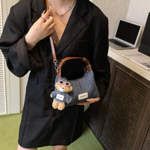 Korean Style Denim Dumpling Casual Shoulder Crossbody Bag for Women Trendy 2026 New