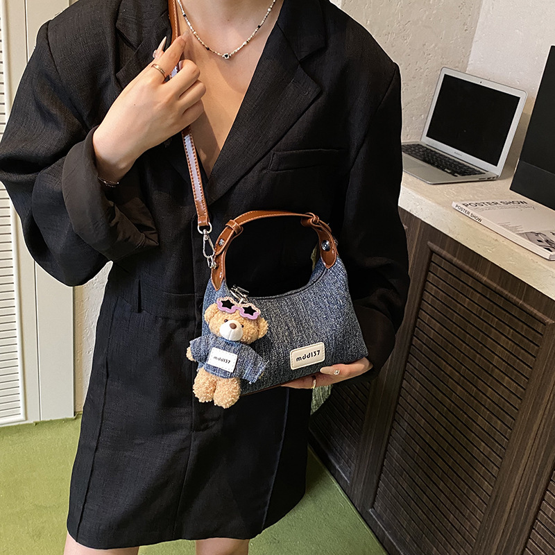 Korean Style Denim Dumpling Casual Shoulder Crossbody Bag for Women Trendy 2026 New - Image 2