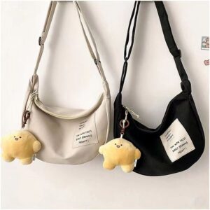 Ins Korean Literary Canvas Small For Women Harajuku Ulzzang Crossbody Student Dumpling Bag Trendy